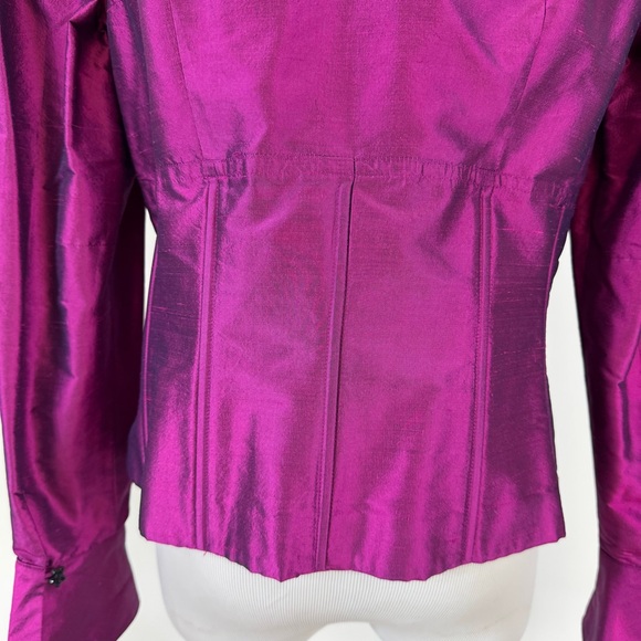 SHANI Stand Collar Silk Shantung Blouse Size 10 NWT - Picture 9 of 10